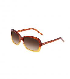 Marc Jacobs Yellow Havana Rectangular Sunglasses