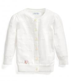 Ralph Lauren Baby Girls Cream Hearts Cardigan