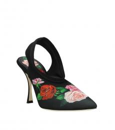 Dolce & Gabbana Black Multi Floral Print Heels