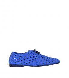 Dolce & Gabbana Blue Perforated Lace Ups
