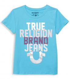 True Religion Girls Blue Logo Graphic T-Shirt