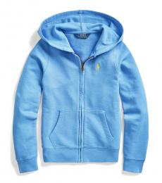 Ralph Lauren Girls Harbor Island Blue Terry Hoodie