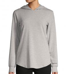 True Religion Heather Grey Back-Cutout Hoodie