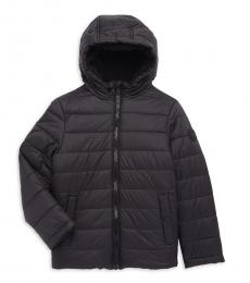 Michael Kors Little Boys Black Faux Fur Lined Quilted Puffer