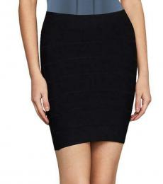 BCBGMaxazria Black Textured Mini Skirt