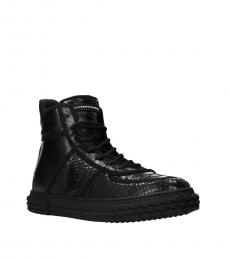 Giuseppe Zanotti Black Leather High Top Sneakers