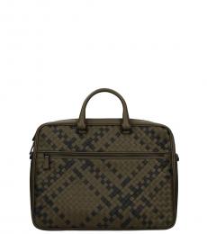Bottega Veneta Olive Textured Large Briefcase Bag