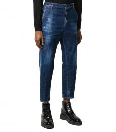 Navy Blue Vintage Effect Brad Fit Jeans