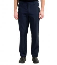 Versace Collection Navy Blue Stretch Casual Pants