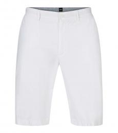 White Regular Fit Shorts
