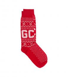 Gcds Red Logo Crew Socks