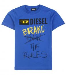 Diesel Boys Blue Printed Tever T-Shirt