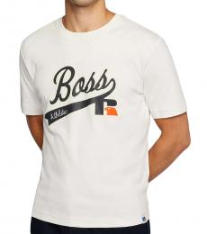 Hugo Boss White Russell Athletics Relaxed-Fit T-Shirt