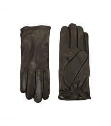 Dark Brown Logo Gloves