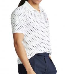 Ralph Lauren White Sailboat Print Slim Fit Polo Shirt