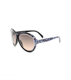 Emilio Pucci Black Smoke Gradient Oversized Sunglasses