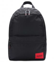 Black Solid Large Backpack