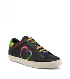 Love Moschino Black Lace Up Logo Sneakers