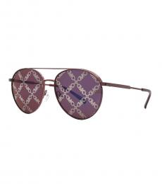 Michael Kors Maroon Arches Logo Mirrored Sunglasses