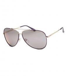 Ferragamo Golden Purple Aviator Sunglasses