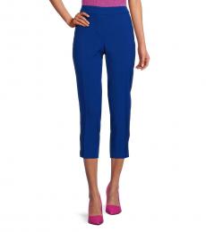 DKNY Royal Blue Solid Cropped Pants