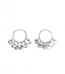 Lucky Brand Silver Charm Hoop Earrings