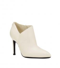 Calvin Klein White Leather Logo Boots