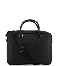 Armani Jeans Black Signature Large Breifcase Bag