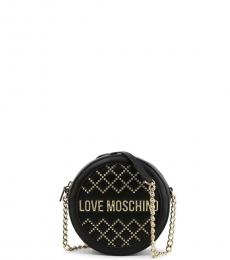 Love Moschino Black Studded Round Mini Crossbody