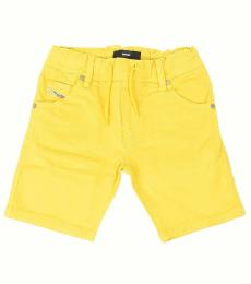 Boys Yellow Stretch Denim Shorts