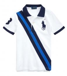Ralph Lauren Little Boys White Big Pony Banner Polo