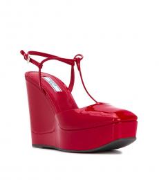 Red Patent Leather Wedges