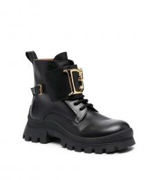 Dsquared2 Black Brushed Leather Boots
