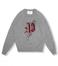 Philipp Plein Little Boys Grey Crew Neck Sweater