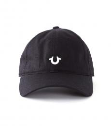 True Religion Black White Logo Hat
