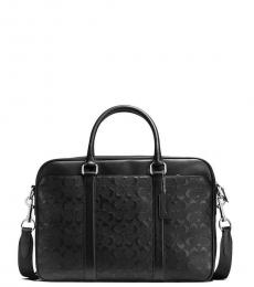 Coach Black Slim Embossed Large Briefcase Bag