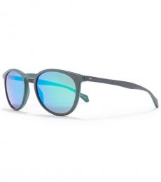 Blue Polarized Round Sunglasses