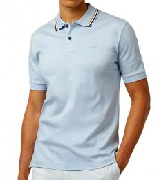 Hugo Boss Light Blue Slim Fit Pique Polo