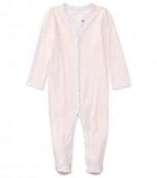  Baby Girls Delicate Pink Interlock Stretch Coverall
