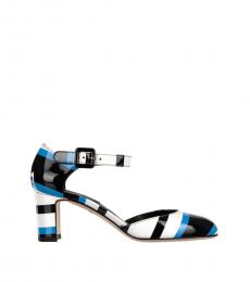 Dolce & Gabbana Black Vally Striped Patent Heels