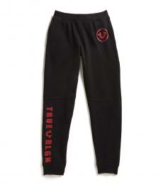 True Religion Boys Black Varsity Fleece Joggers