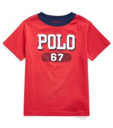 Ralph Lauren Little Boys Evening Post Red Logo T-Shirt