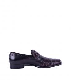 Dolce & Gabbana Black Cherry Pleated Loafers