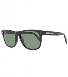 Ermenegildo Zegna Shiny Black-Green Polarized Sunglasses