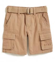 DKNY Little Boys Khaki Twill Belted Shorts
