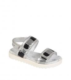Diesel Little Girls Silver Sequined Sandals
