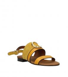 Chloe Yellow Front Logo Sandals