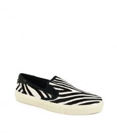 Black White Zebra Print Loafers