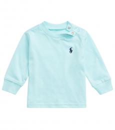 Ralph Lauren Baby Boys Island Aqua Crewneck T-Shirt