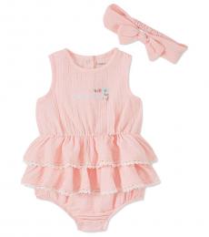 Calvin Klein 2 Piece Bodysuit/Headband Set (Baby Girls)